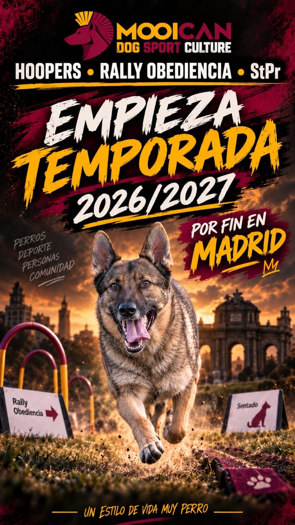 Cartel de MooiCan: empieza la temporada 2026/2027 de Hoopers, Rally Obediencia y StPr, por fin en Madrid